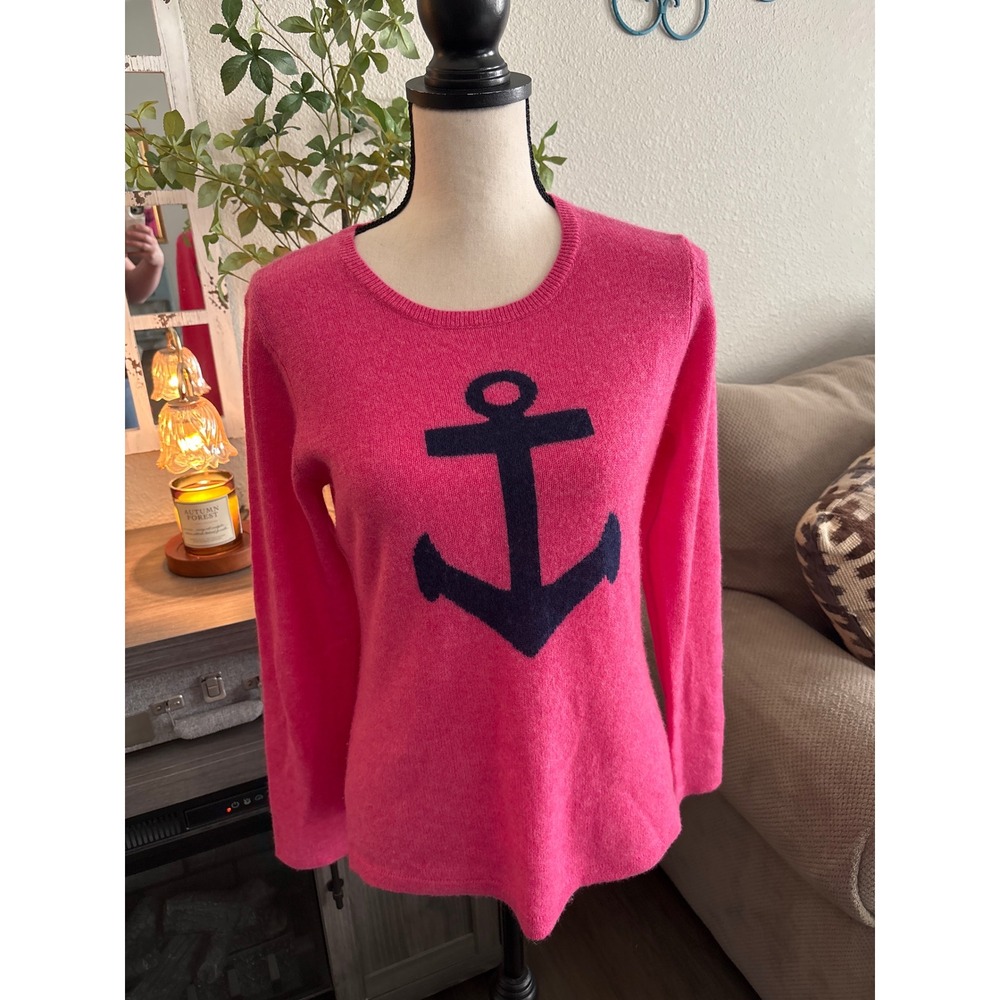 Hannah‎ Rose M cashmere sweater pink anchor